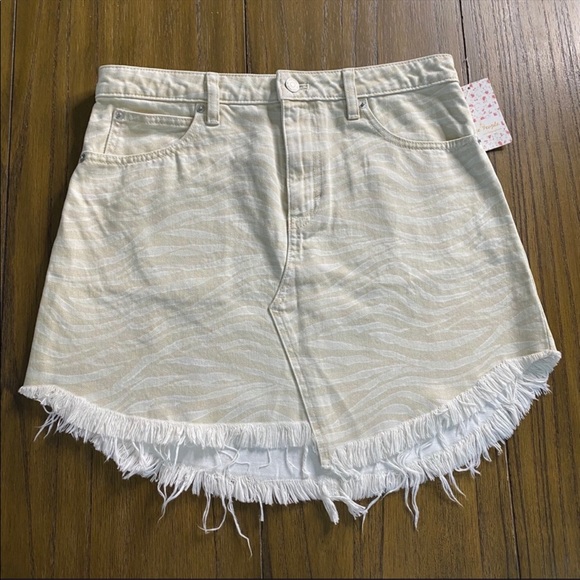 We the Free Bailey denim skirt cream zebra - Picture 4 of 10